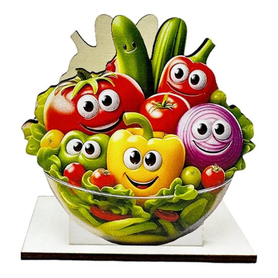 Wooden Napkin Holder, with High-Definition UV Printing Cartoon Design, Stable Base Napkin Dispenser for Kitchen Dining Table