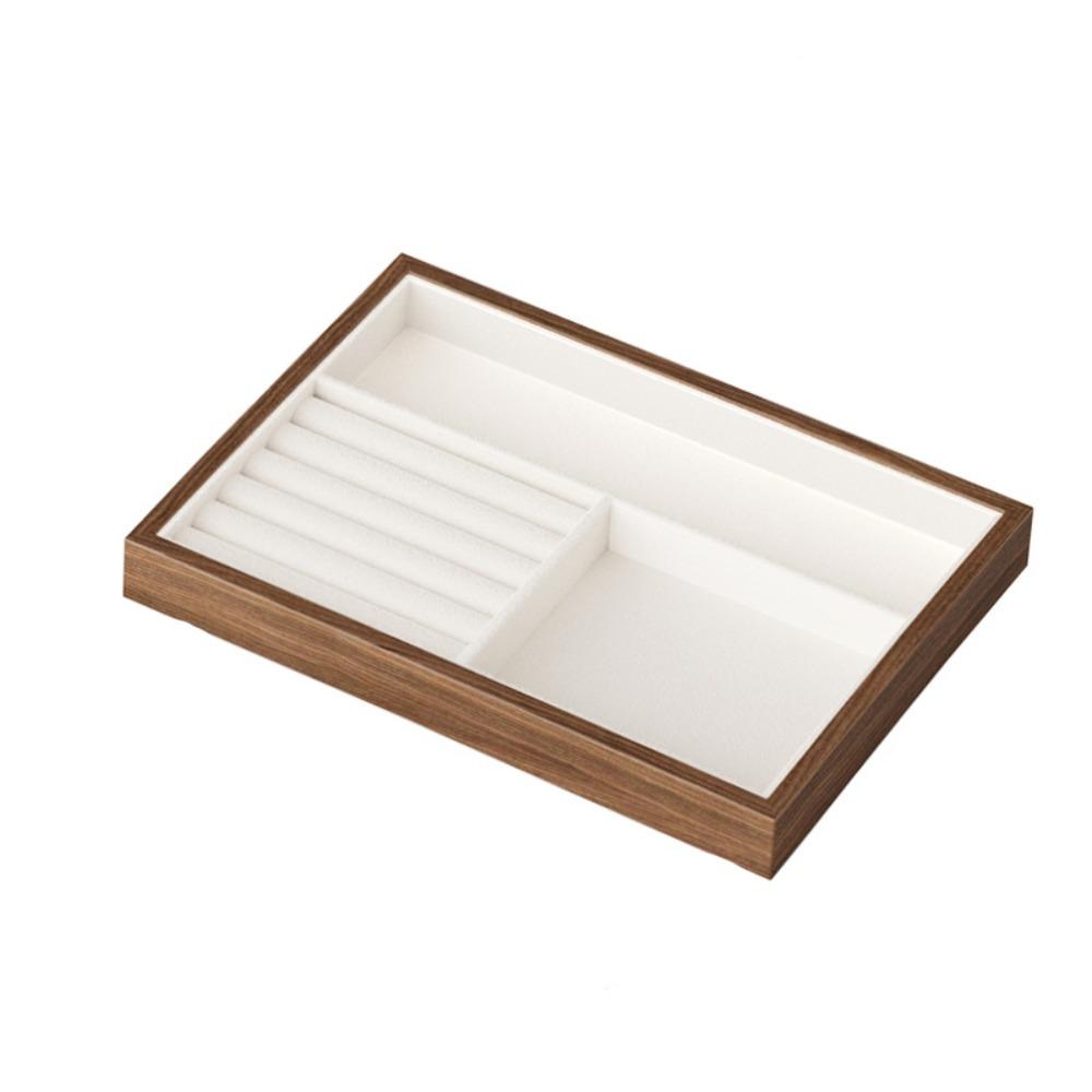 Velvet Ring Earring Holder Exquisite Jewelry Display Tray Multipurpose Wood Rings Tray  Desk