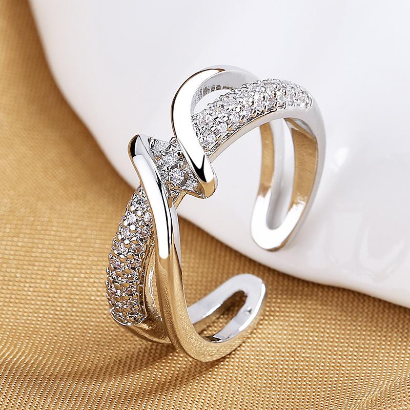 2026 Electroplated Gold Ring Light Luxury Cold Wind Ring Women's Fashion Personality Geometric Design Opening Ins Index Finger Jewelry