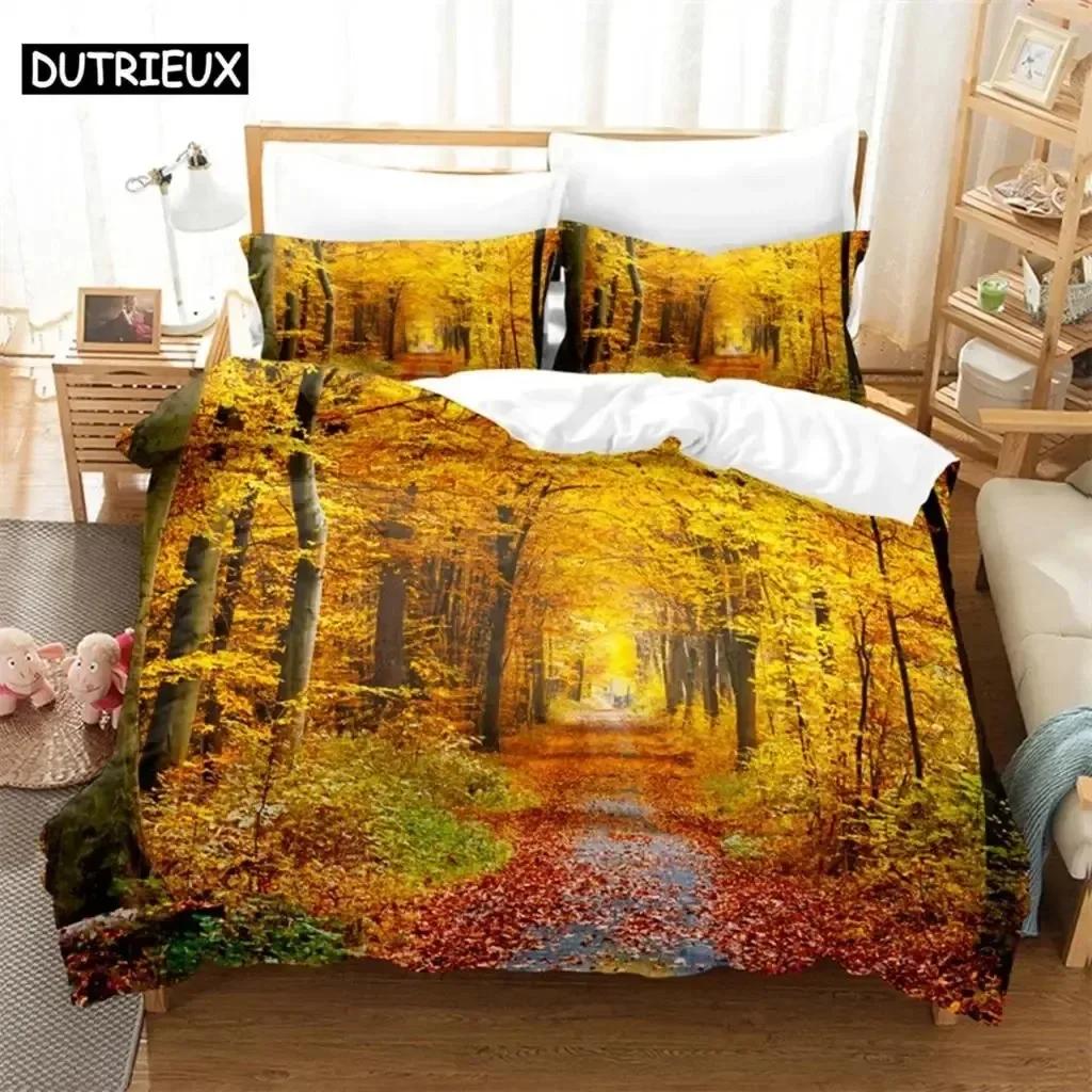 Luxuriös Neu 3D-Druck Dichter Wald Bequemer Bettbezug Kissenbezug Bettwäscheset Kinder Schlafzimmer Dekoration Heimtextil