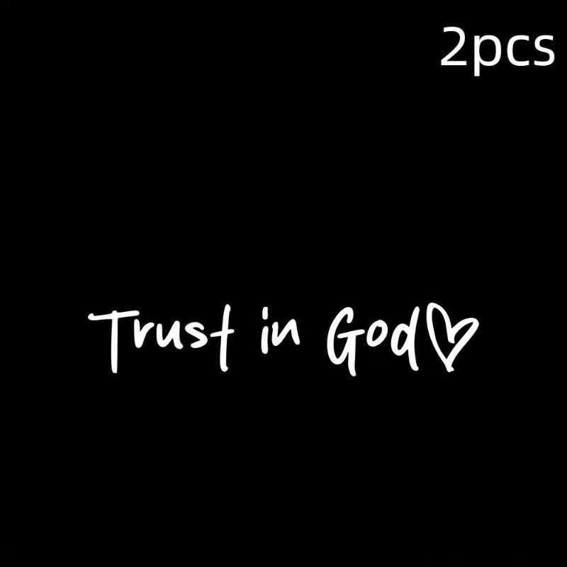 1/2Pcs God Letter Decals Trust In God Believe In God Rearview Mirror Stickers Decoration For Cars And Motorcycles Accessories