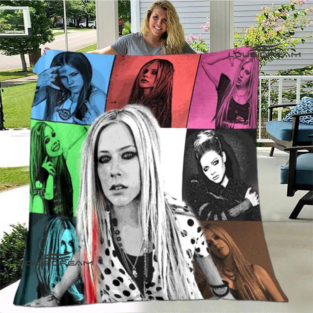 Singer AVRIL LAVIGNE Printed blanket Flannel Warm blankets Soft and comfortable blanket bed linings cubre cama Birthday Gift