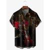 Camicia da Spiaggia Hawaiana da Uomo Asciugatura Rapida Estiva Manica Corta Stampa Chitarra Harajuku Casual Camicetta Street Abbigliamento Coreano