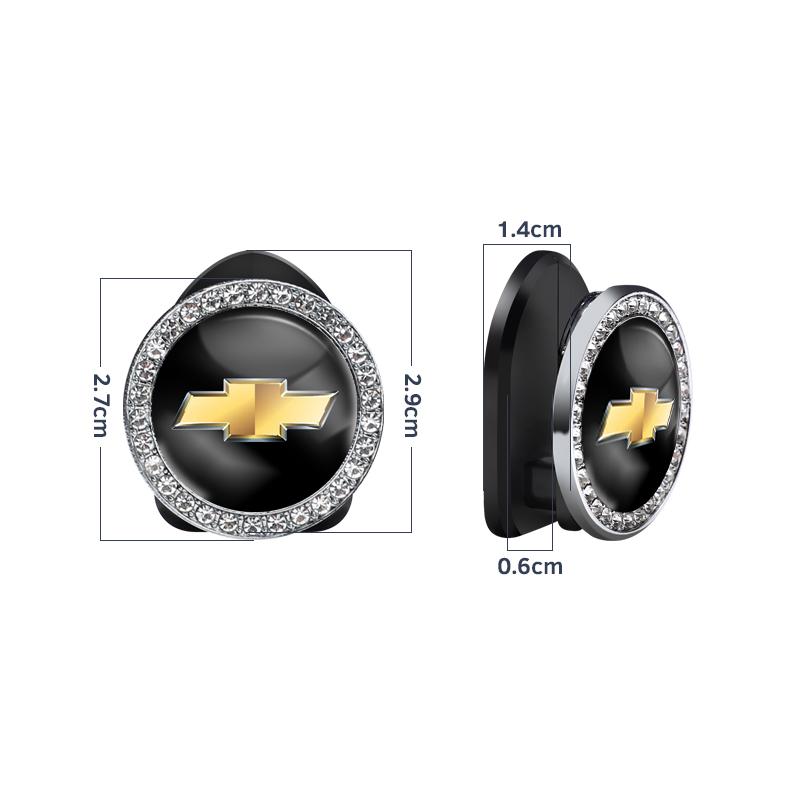2Pcs Crystal Decoration Car Emblem Self Adhesive Mini Storage Hooks For Chevrolet Z71 Aveo Impala Lacetti Malibu Sail SS Cruze
