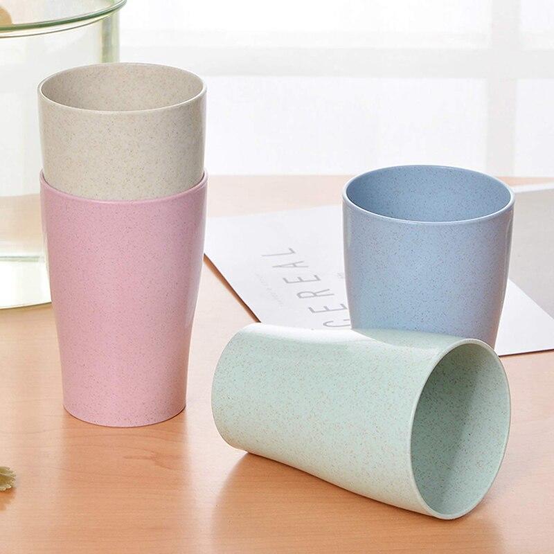 Wiederverwendbarer Kinder-Trinkbecher für Erwachsene (13,5 oz) Gesunde Stroh-Trommel 4 Bunte Geschirrspüler
