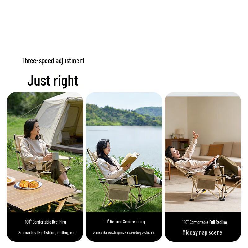 MOBIGARDEN Foldable Adjustable Camping Lounge Chair with Footrest