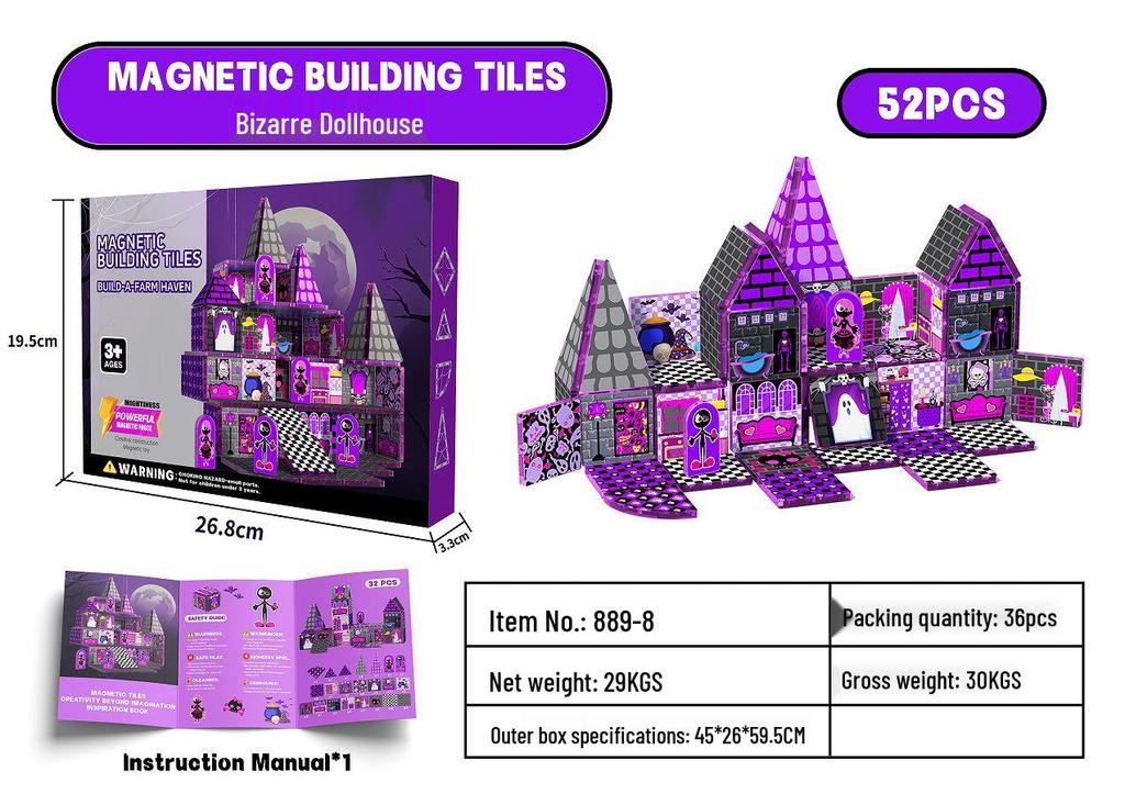 Magic Castle Magnetic Tiles: DIY Educational Building Blocks 