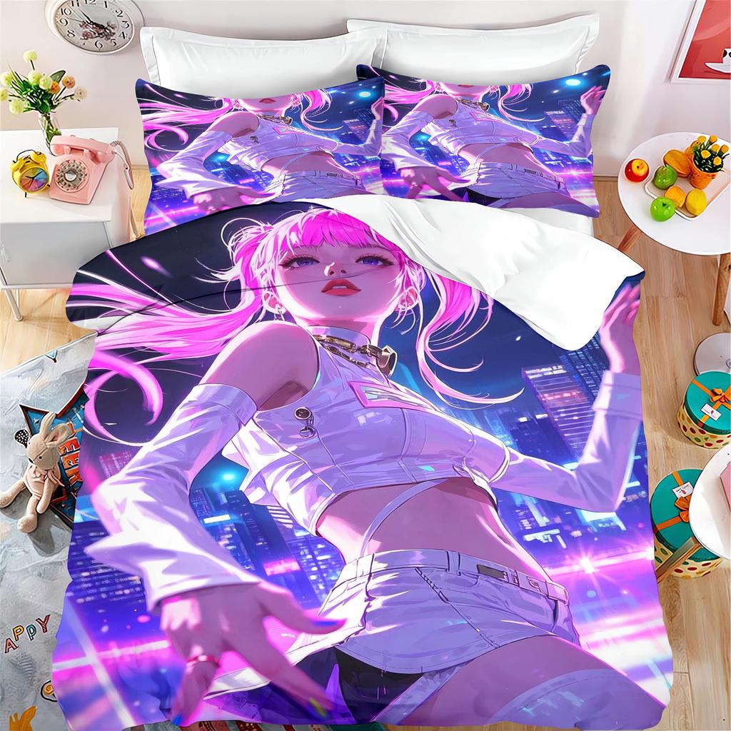 k-pop Anime Home Bedroom Comforte Nordic polyester material suitable for children and adults 3-piece set