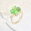 Trendiger drehbarer Klee Stressabbau verstellbarer Ring für Frauen Finger offener Ring Alltagsschmuck Mädchengeschenk