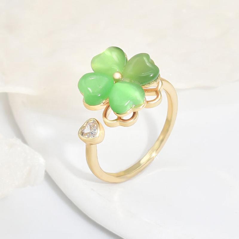 Inel Ajustabil Trendy Trifoi Rotativ pentru Reducerea Stresului pentru Femei Inel Deschis pentru Deget Bijuterii Zilnice Cadou pentru Fată