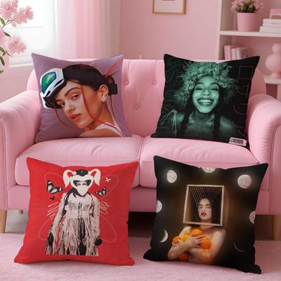 R-Rosalia Singer Cushion Cover 2-in-1 Reversible Plush Pillow Cover | Car/Sofa/Bed | Perfect Gift