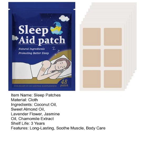 48 st Sömndekal Snabb Långvarig Lugnande Muskler Kroppsvård Naturlig säker sömnplåster för kvalitetsvila