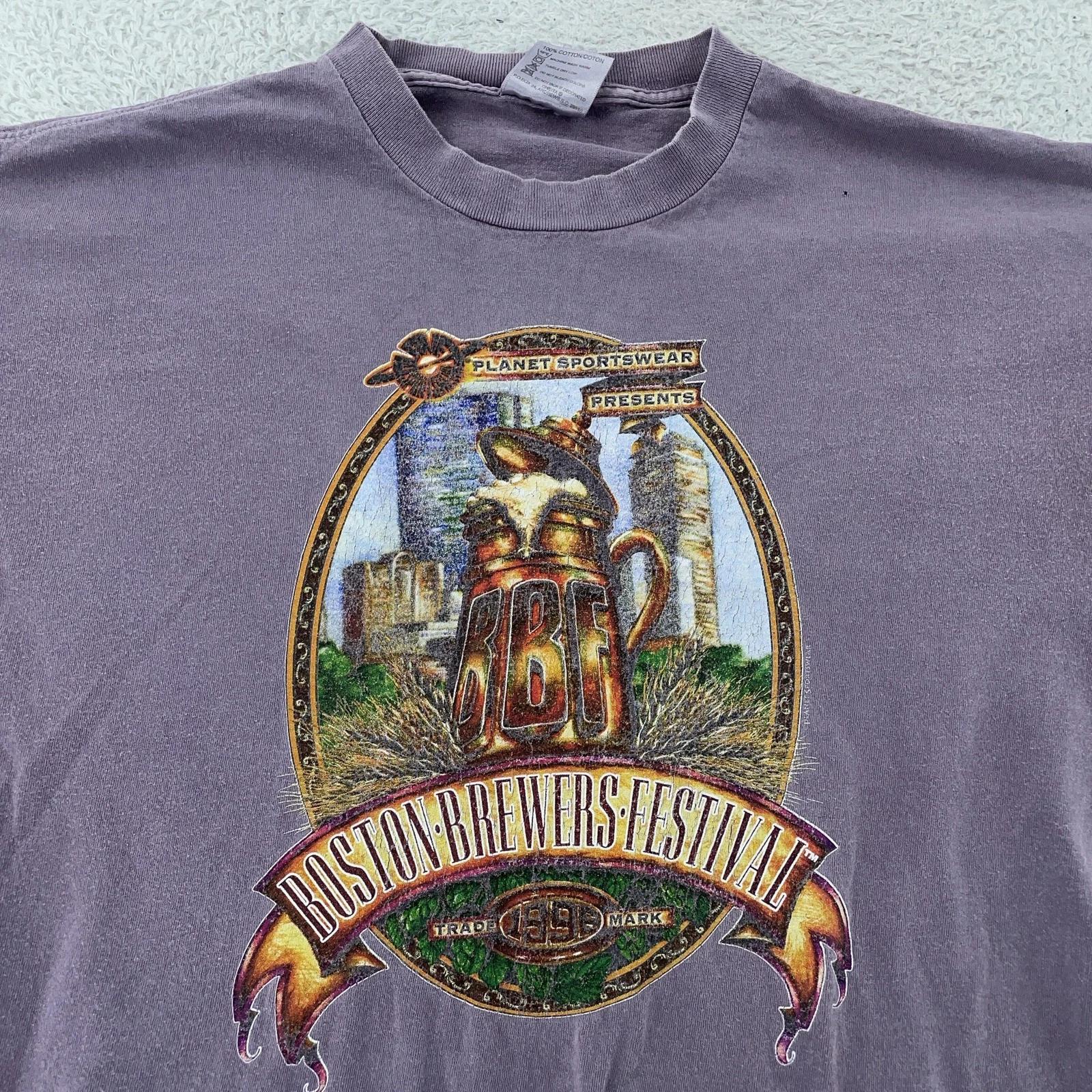 

Vintage 90s Boston Brewers Festival Beer T-Shirt Mens XL Purple Short Sleeve USA 3XL