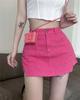 Weißer unregelmäßiger Denim-Halbkörperrock, Hose für den Sommer, würzige A-Linie, kleiner, hoch taillierter, dünner, kurzer Rock für Damen