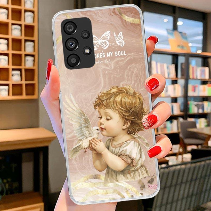 

Bible Angel Phone Case For Samsung Galaxy A12 A22 A32 A52 A72 A02S Phone Case Note 20 Ultra 10 S10 Plus A51 A71 A50S A20S A10S G Samsung Note 20