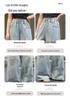 Girls' Retro Blue Graffiti Wide-Leg Jeans: Hand-Painted Loose-Fit Casual Pants