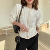 Short Knitted Cardigan Women's Solid Color Pearl Button Warm Coat Short Top New Fashion Simple Casual Commuting Spring Autumn