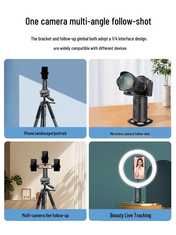 360° AI Auto-Follow Gimbal with Face Recognition