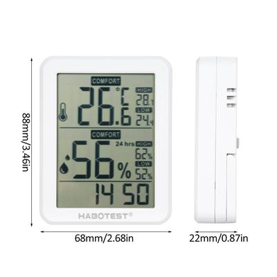 HABOTEST Mini-Digital-Hygrometer und Thermometer, Innen-Luftfeuchtigkeitsmesser, Raumtemperatursensor mit
