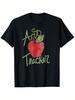 Art Teacher Red Apple Graphic T-Shirt - 100% Cotton Unisex Casual Tee With Vibrant Digital Print, Regular Fit For Outdoor & Daily Wear, All-Season Com