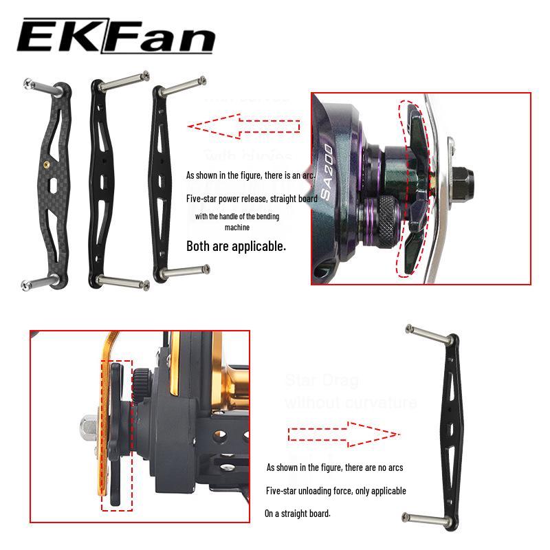 EKfan Baitcasting Reel Handle Knob Rocker Arm for DIY Fishing Tackle Modification