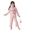 Girls' Summer Cotton Pajama Set - Long Sleeve & Pants, Antibacterial Homewear for Big Kids and Little Girls, Air Conditioning Suit.