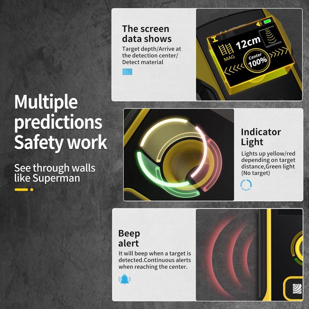 Scanner Precise Safe Drill Hole Tools for AC Live Cable Wires Metal Wood Stud Finder Portable Wall Detector