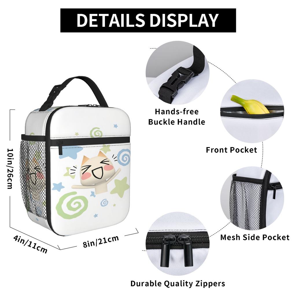 Toro Inoue Cat Lunch Bag Portable Lunch Box Women Travel Print Cooler Bag Leisure Oxford Thermal Tote Handbags