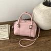 Mini Boston Bag with Dual Top Handles and Detachable Shoulder Strap for Elegant Daily or Evening Use