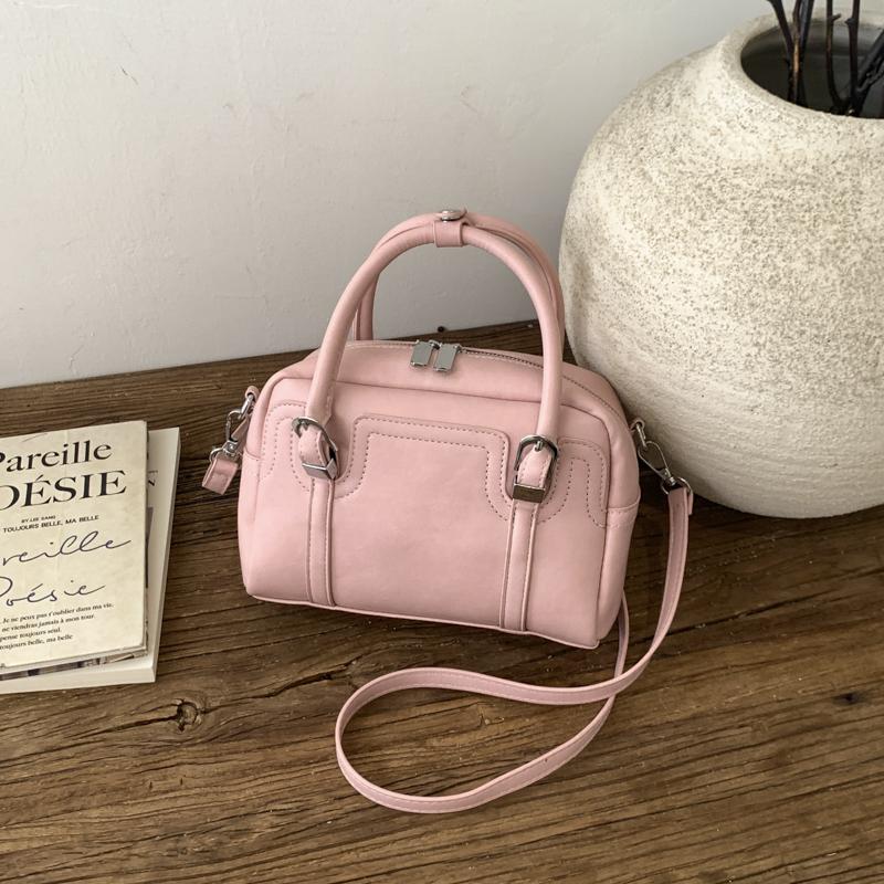 Mini Boston Bag with Dual Top Handles and Detachable Shoulder Strap for Elegant Daily or Evening Use