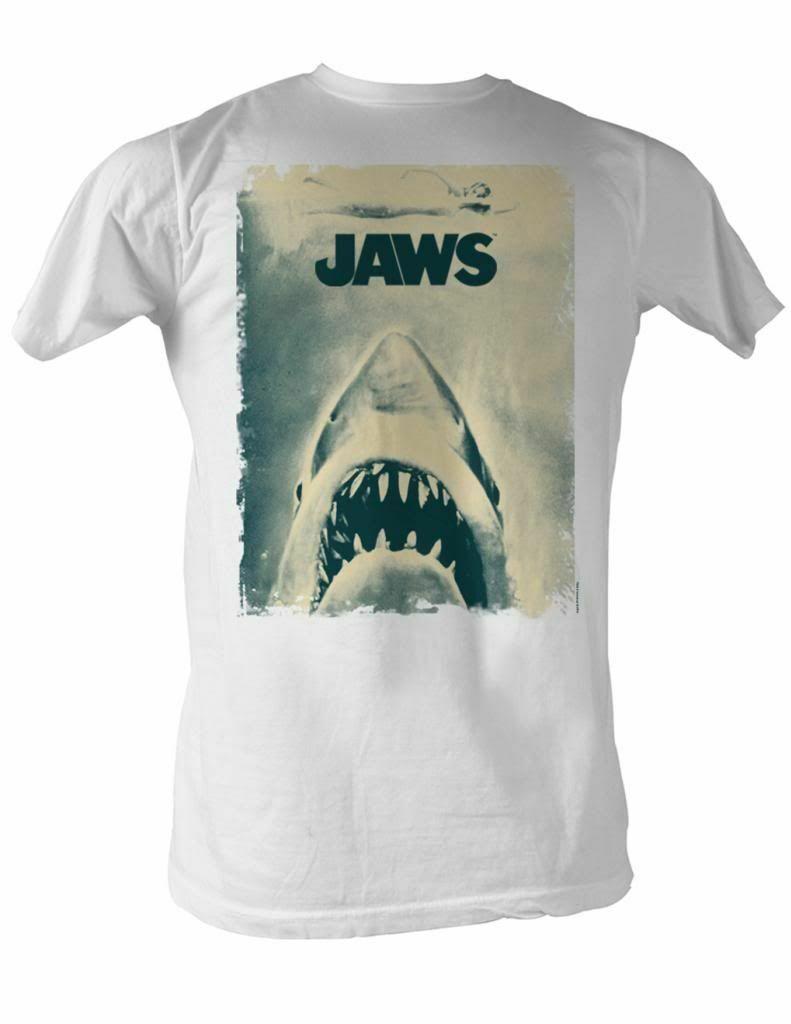 Jaws Poster White Adult T-Shirt Mens Womens Tees Top 2XL