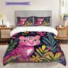 Leopard Pattern Bedding Quilt Set Quilt Cover Pillowcase Home Decoration Birthday Gift (1 * duvet cover + 2 * pillowcase, without core)