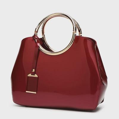 2024 European & American Patent Leather Shiny Bridal Crossbody Handbag for Women
