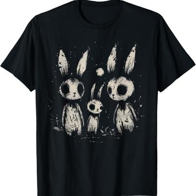 Creepy Cute Bunny Rabbits Horror Goth Grunge Alt Aesthetic T-Shirt