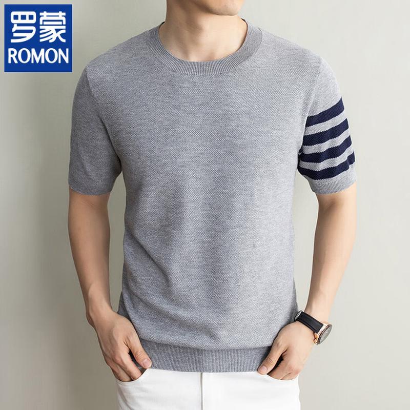 ROMON Men s Summer Knit Short Sleeve T-Shirt 3XL