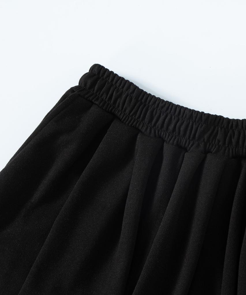 LXT Double-Pleat Hidden String Wide Sweatpants [Black]