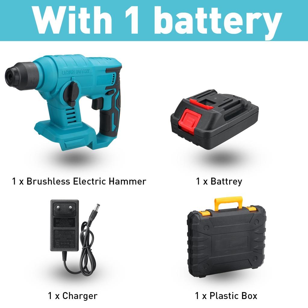 500W 388VF Dobíjecí Multifunkční Bezkartáčové Akumulátorové Rotační Kladivo Vrtací Kladivo 10000RPM Elektrické Kladivo Příklepová Vrtačka