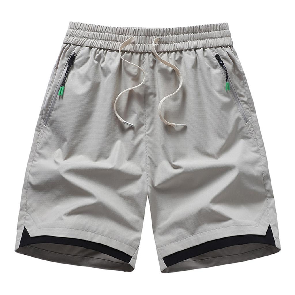 Men's Drawstring Breathable Outdoor Sports Straight Leg Five Point Pants