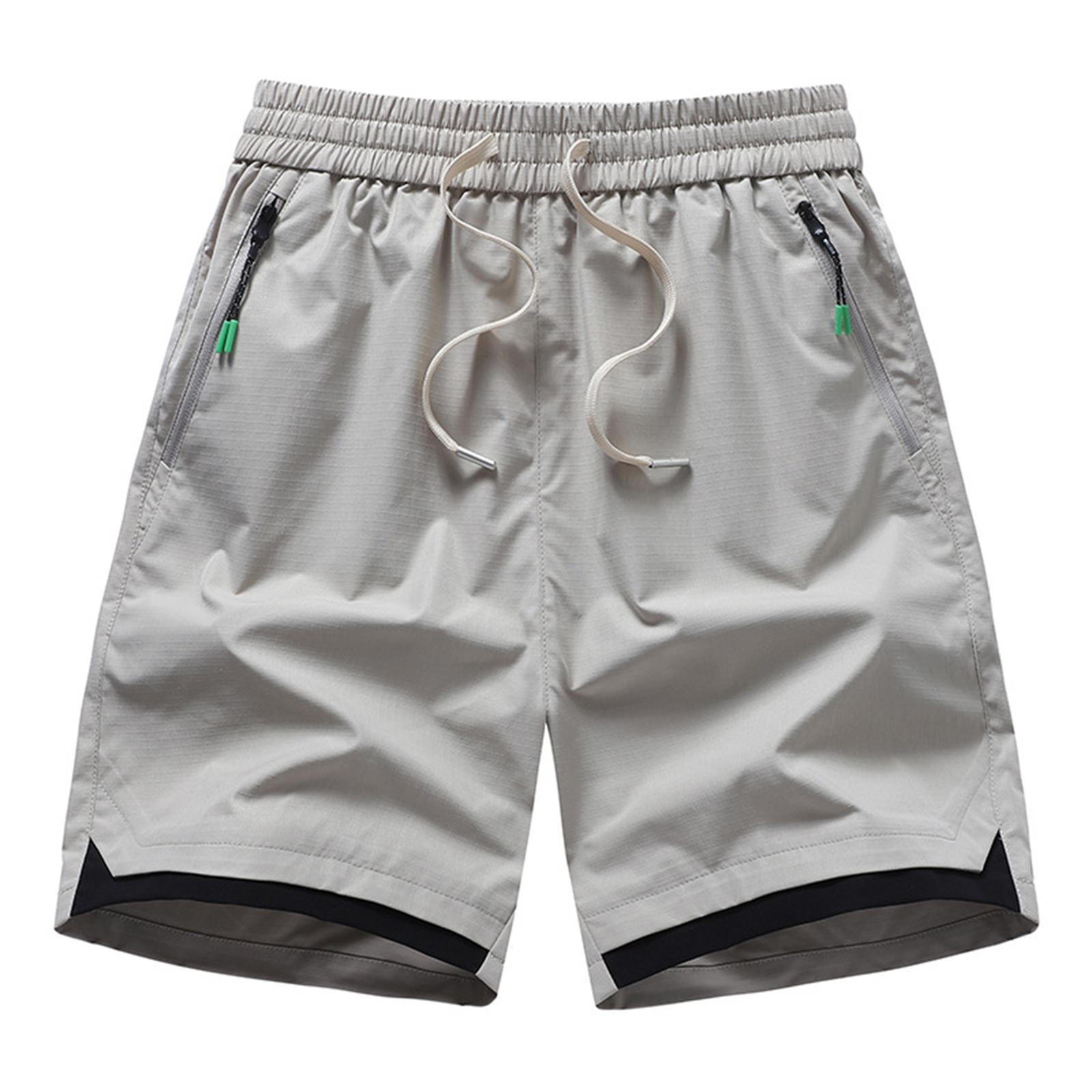 Men s Drawstring Breathable Outdoor Sports Straight Leg Five Point Pants L