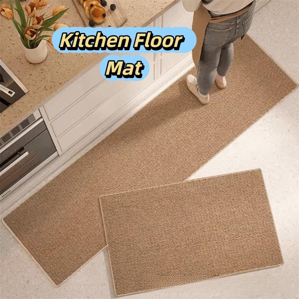 Soft Linen Weave Bath Mat Super Absorbent Entrance Doormat Kitchen Decoration Carpet  Living Room