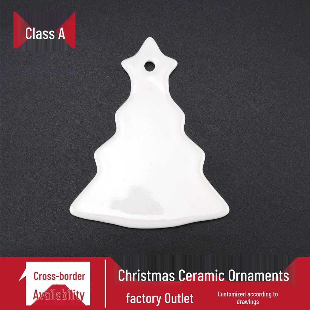 UV-Printed Ceramic Christmas Ornaments with Hang Tags