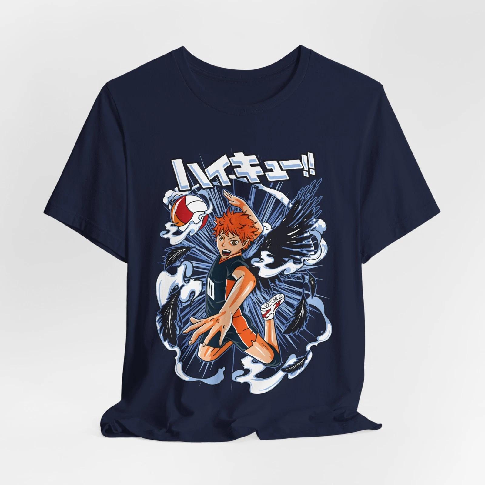 Haikyuu Inspired Hinata Volleyball Anime T-Shirt | Flying Spike Graphic XS