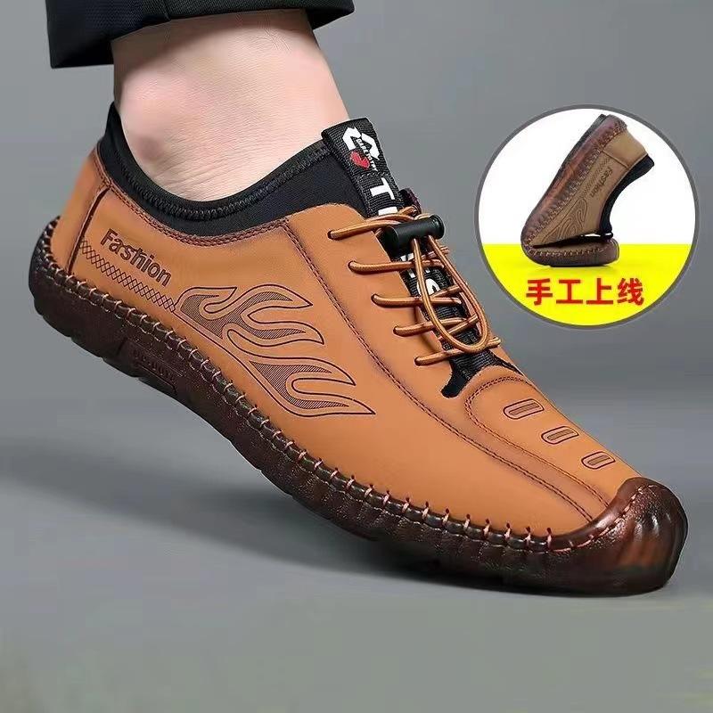 Casual shoes men's 2025 spring trend breathable driving shoes men's beef tendon soles non-slip and wear-resistant versatile loafers