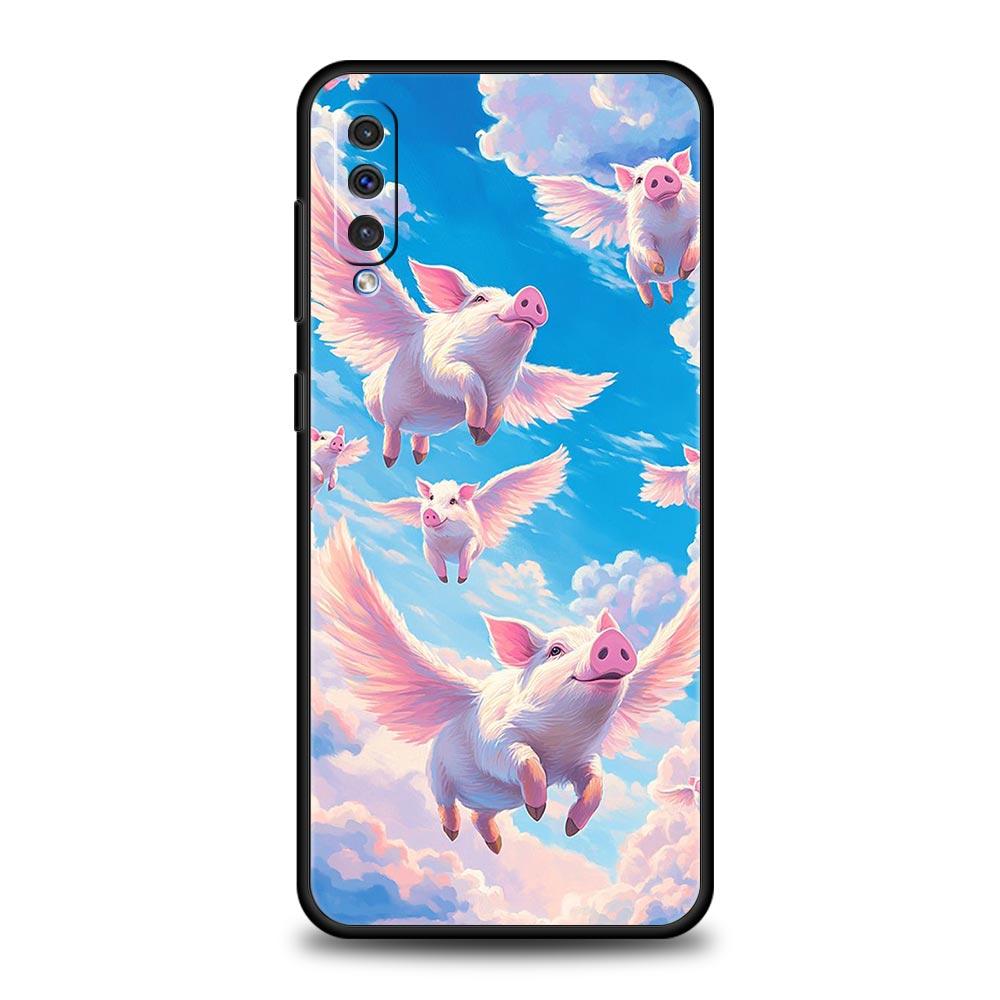 Custodia carina per telefono a forma di maialino per Samsung Galaxy A56 A54 A42 A36 A34 A26 A24 A16 A14 A12 A06 A50 A52 A10 5G Guscio morbido in TPU Fundas Capa Borsa