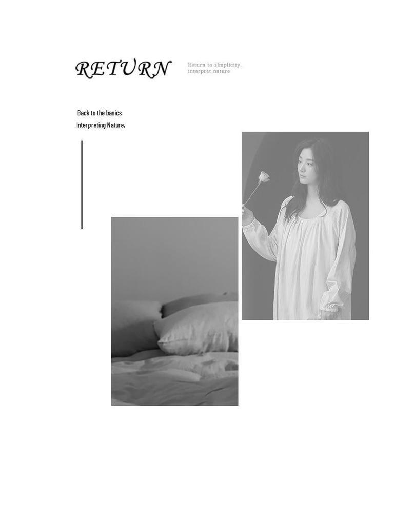 Cainiqing Autumn Women's Long-Sleeve Cotton Nightgown with Bra Pads - Maternity and Extended Length Dress for Home, Fall, and Spring.