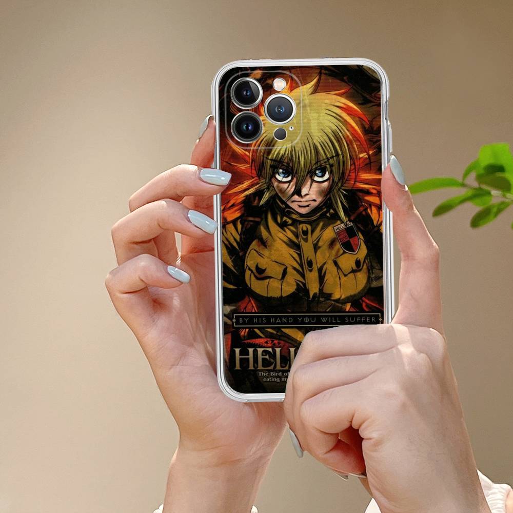 Horror Anime Hellsing For IPhone 11 12 13 14 15 16 17 Pro Max Plus 13 Mini Silicone Soft Transparent Back