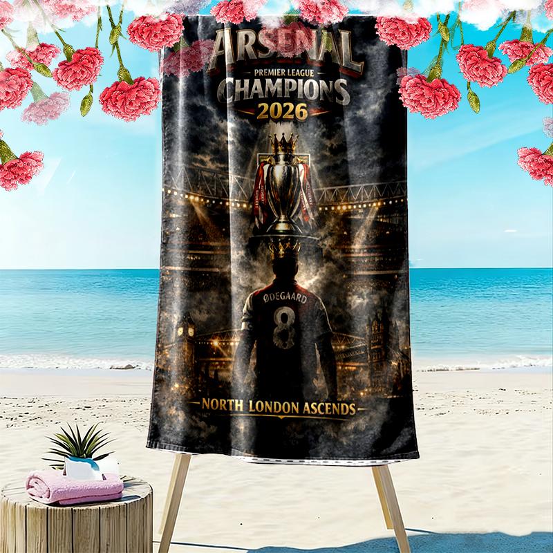 1pc Football Club Beach Towel, Multi-functional Beach Towel for Outdoor Activities Beach Swimming and Travel