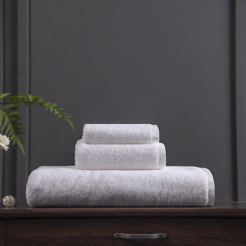 Five-Star Hotel Guesthouse Pure Cotton Bath Towel-Spiral Hair Technology Thickened Extra-Large Absorbent White Standard&3-star bath towel 70140 cm 600 g