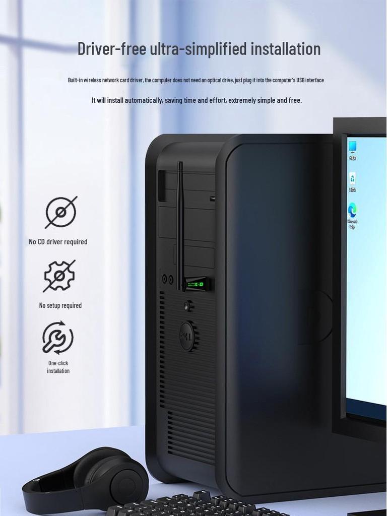 Dual-Band USB WiFi & Bluetooth Adapter: Driver-Free Wireless Network Receiver