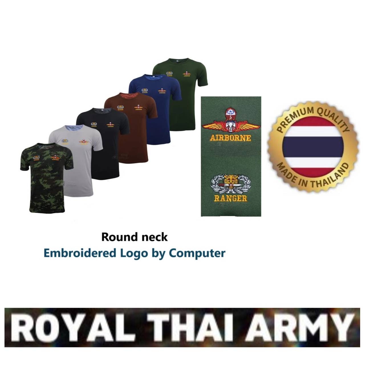 

Футболка Royal Thai Army Ranger Tiger Sword Camouflage Military Soldat Thailand Undershirt O Round Neck Short Sleeve Emblem Чоловіки Жінки Унісекс 2XL